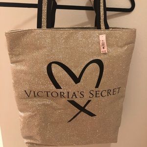Victoria Secret Gold Glitter Bag.